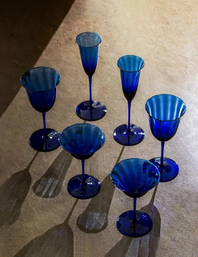 Sapphire Blue Wine Glasses Goblets niche Flowers Red Wine Glasses Crystal Glass Cocktails Martini Glasses Cup