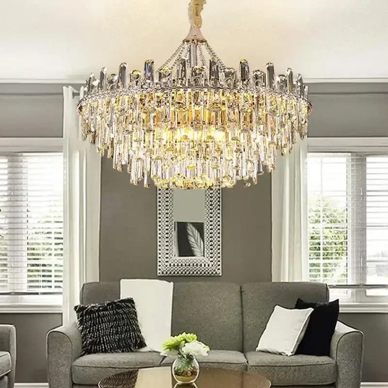 Modern Luxury Led Lights Clear Crystal Chandeliers for Living Room Villa Bedroom Dining Room Art Home Decoration Pendant Lamps