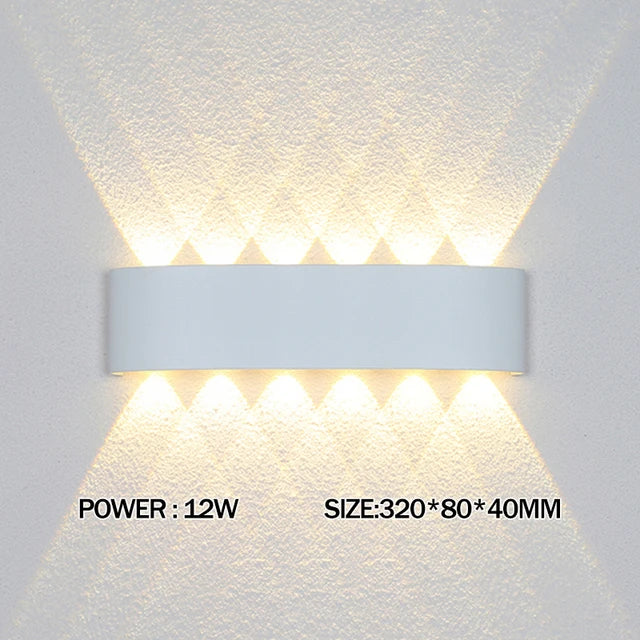 LED Wall Light Outdoor Waterproof IP65 Porch Garden Wall Lamp & Indoor Bedroom Bedside Decoration Lighting Lamp Aluminum