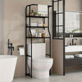 Multi-Layer Metal Storage Rack for Bathroom & Balcony, Washing Machine Shelf with Toilet Paper Holder, Space-Saving Organizer