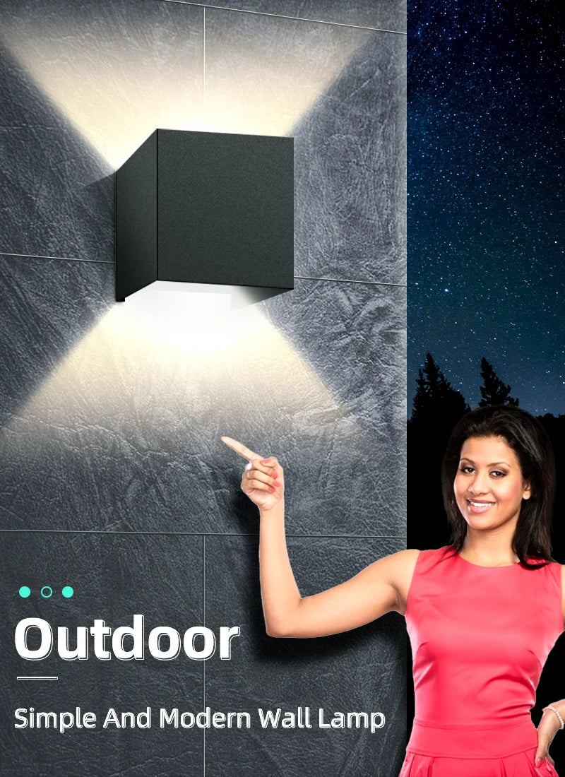 Wall Light Outdoor LED Waterproof External Stairs Street Interior Garden Living Room Fixture Decorative Home Lamp Decor Wall Led