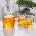 Set Of 3，Whiskey Decanter Set With 2 Glasses, Transparent Creative Flask Carefe,For Wine Scotch Bourbon Vodka Liquor Gift Decor