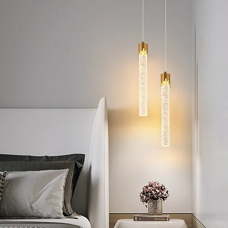 Modern Pendant Light Fixtures Crystal Led Bar Hanging Bedside Lamps Living Room Bedroom Indoor Lighting Creative Home Decor Bar