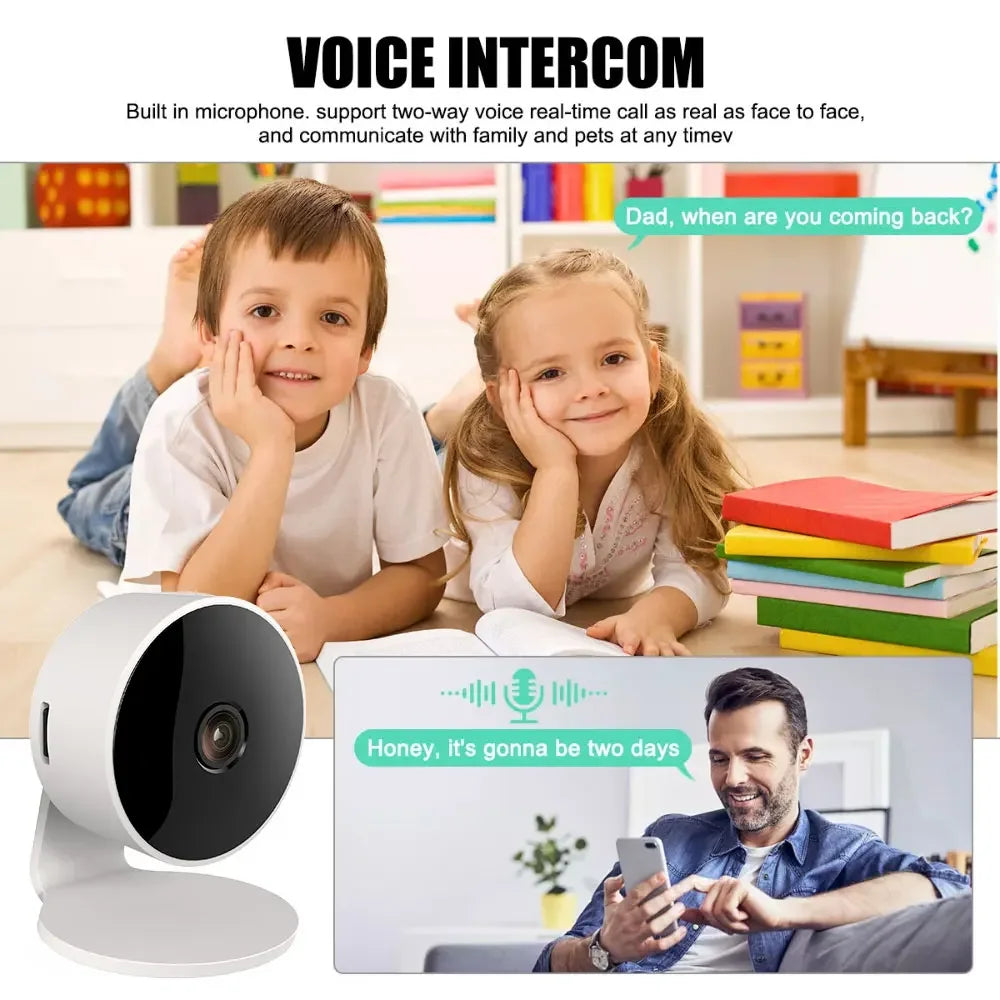 Tuya Smart Home Security Camera Wifi Indoor IP 2K AI Detection Night Vision Auto Tracking Baby Monitor 2-Way Audio Surveillance