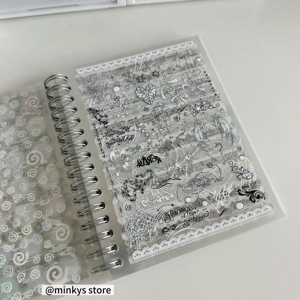 Original 32 Sheets PET Transparent Sticker Book Korean Scrapbooking Stickers For Journal Hand Book  Stationery