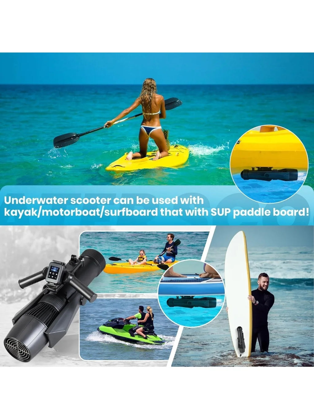 Camolech 900W Dual Battery Underwater Scooter for Adults 16AH Removable Pool Sea Scooter