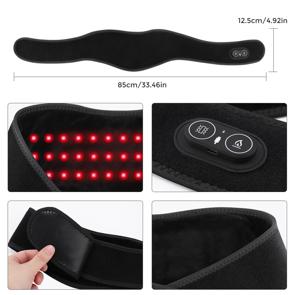 Electric Red Light Heating Neck Belt 660-850nm Infrared Neck Cervical Protection Neck Vibration Massage Pad