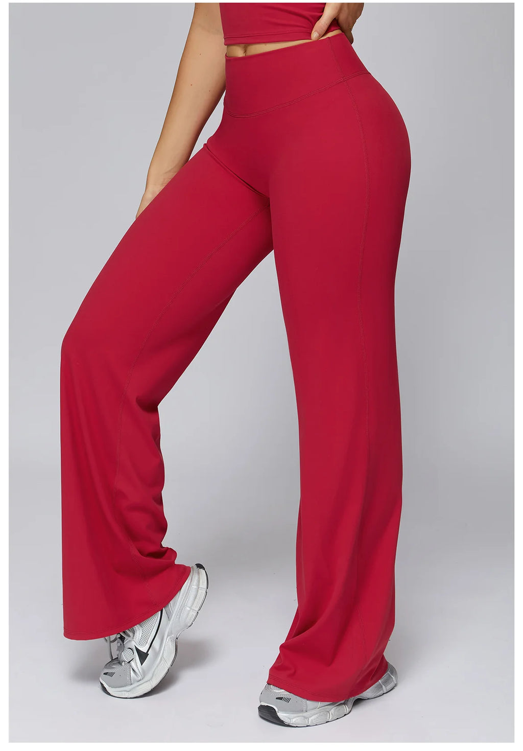 Women's Sports Yoga Pants High Waisted Straight Flared Trousers Running Fitness Sport Trousers Female Gym Casual Sports Pants