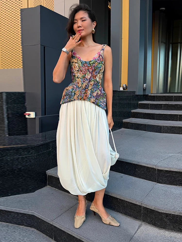 Sexy Print Flower Slim Sling Top Women Sleeveless Slip Backless Closed Waist Vest Female 2026 Fashion Summer Autumn Tops Lady
