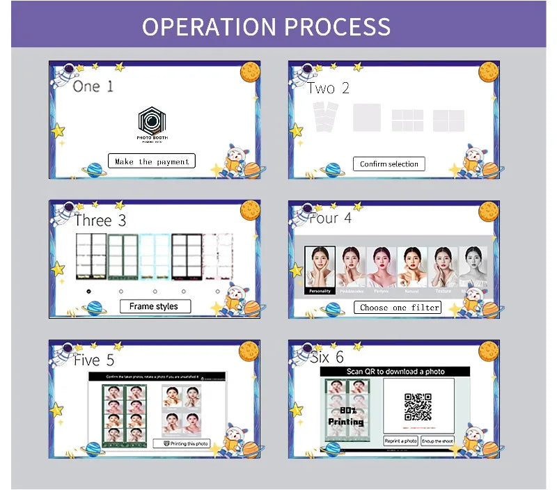 customize Commercial Use Custom Made Photo Booth Automatic Machine Multiple Scene Setup Selfie Photo Booth with Camera
