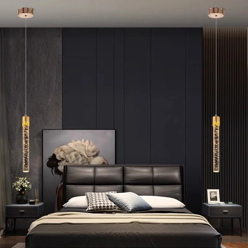 Modern Pendant Light Fixtures Crystal Led Bar Hanging Bedside Lamps Living Room Bedroom Indoor Lighting Creative Home Decor Bar