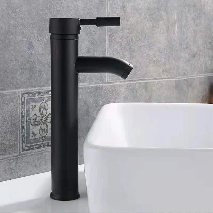 Black Basin Faucet Stainless Steel Paint Faucet Bathroom Single Handle Basin Faucets Blacked Single Hole Hot Cold Mixer Tap