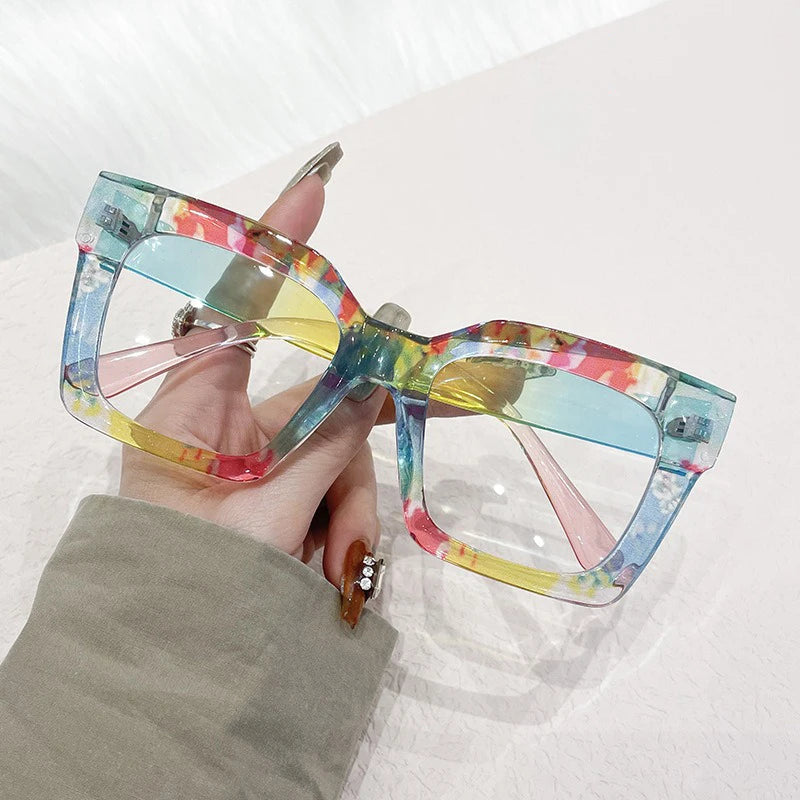 Customized Prescription Glasses Women Multi-Focal Progressive Photochromic Anti-Blue Light Myopia Hyperopia Lens Eyeglasses