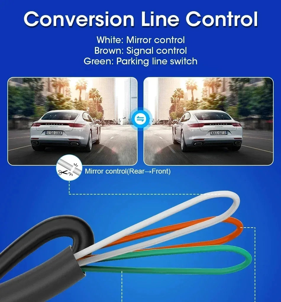 AHD Car Rear View Camera 12V Night Vision Backup Parking Reverse Camera Waterproof HD Color Image Video Vehicle Camera
