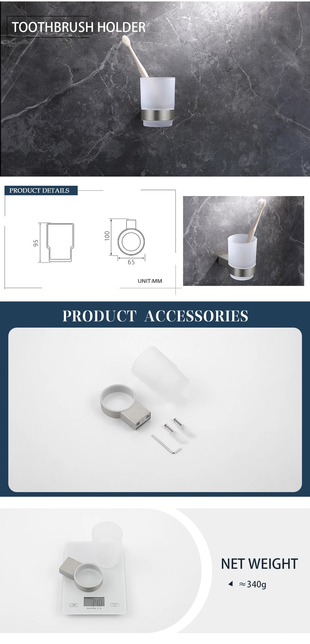 Bathroom Hardware Set Stainless Steel Bathroom Accessories Set Wall Mounted Towel Bar Towel Ring Toilet Paper Roll Holder Set