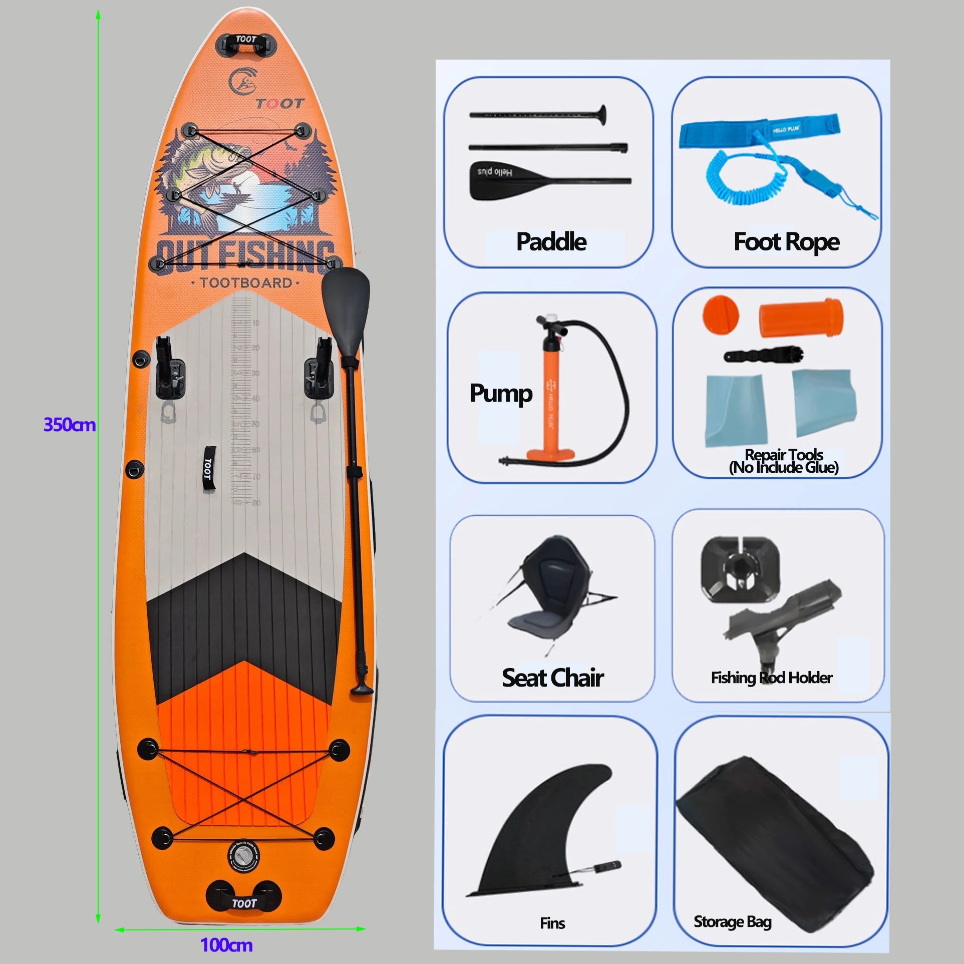 Portable Inflatable Paddleboards Set for Water Fishing Use Durable PVC Brushed Material SUP Platforms Water Yoga Exercise Boards