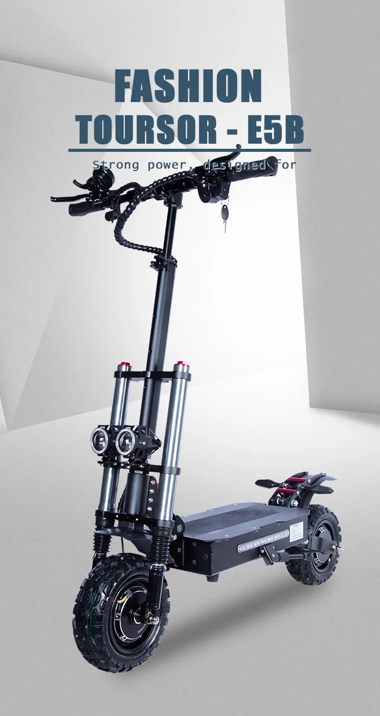 E5B High Speed Electric Scooter 3000W×2 Dual Motor 60V 35Ah Lithium Battery 150KG Load Color LCD Dual Drive Mode