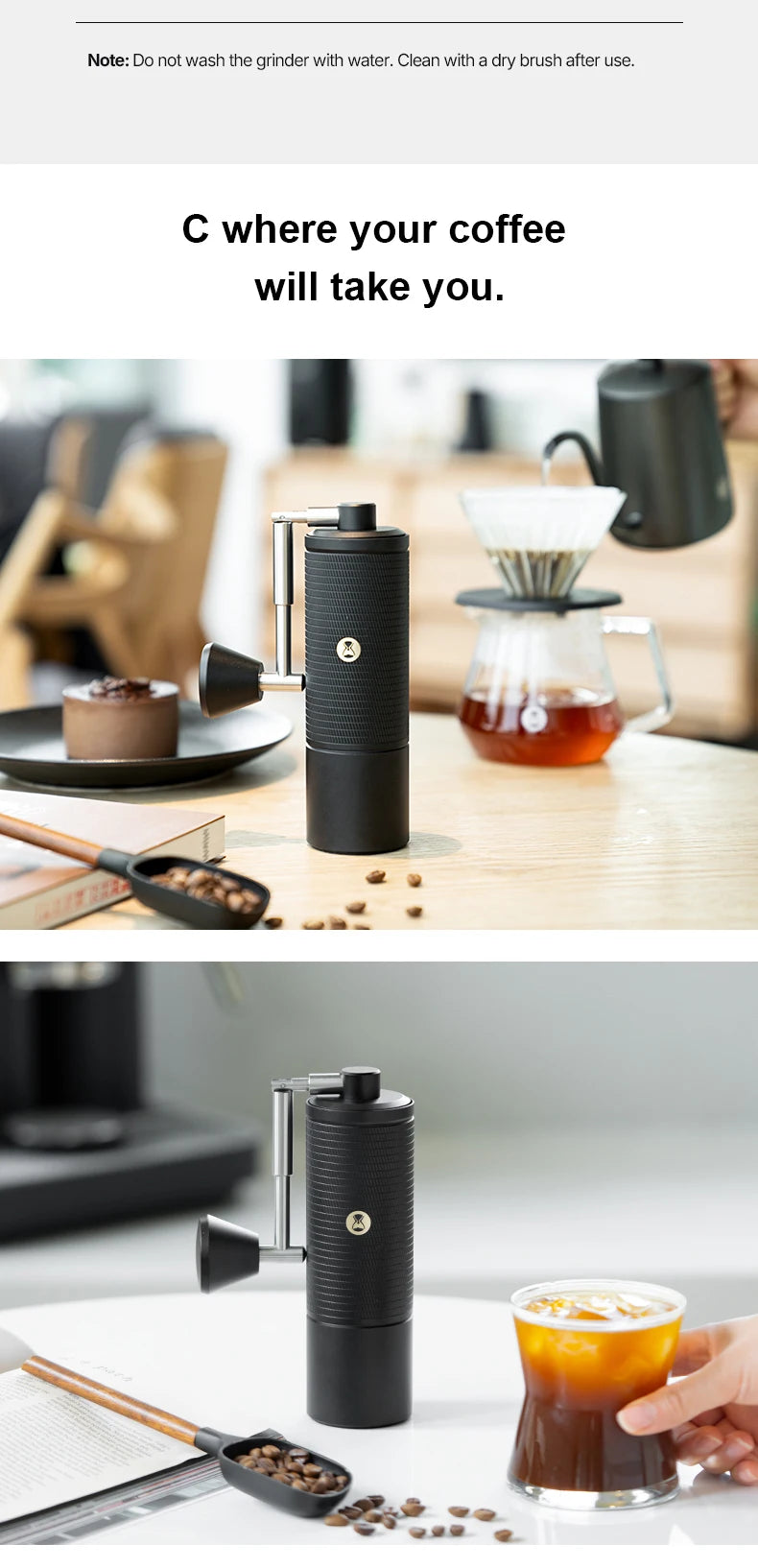TIMEMORE Chestnut C5ESP PRO Portable Manual Coffee Grinder Foldab Handle Design S2C 42mm Burr Inside Higher Grinding Efficiency