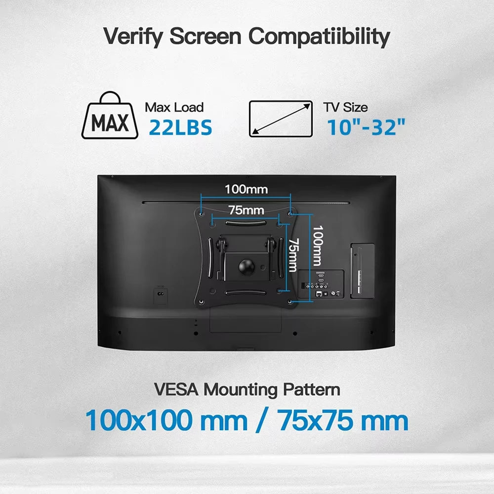 New TV Monitor TV Mounts LCD LED Monitor Wall Mount Bracket Adjustable TV Screen Holder TV Frame Support For 10-32 Inches TV