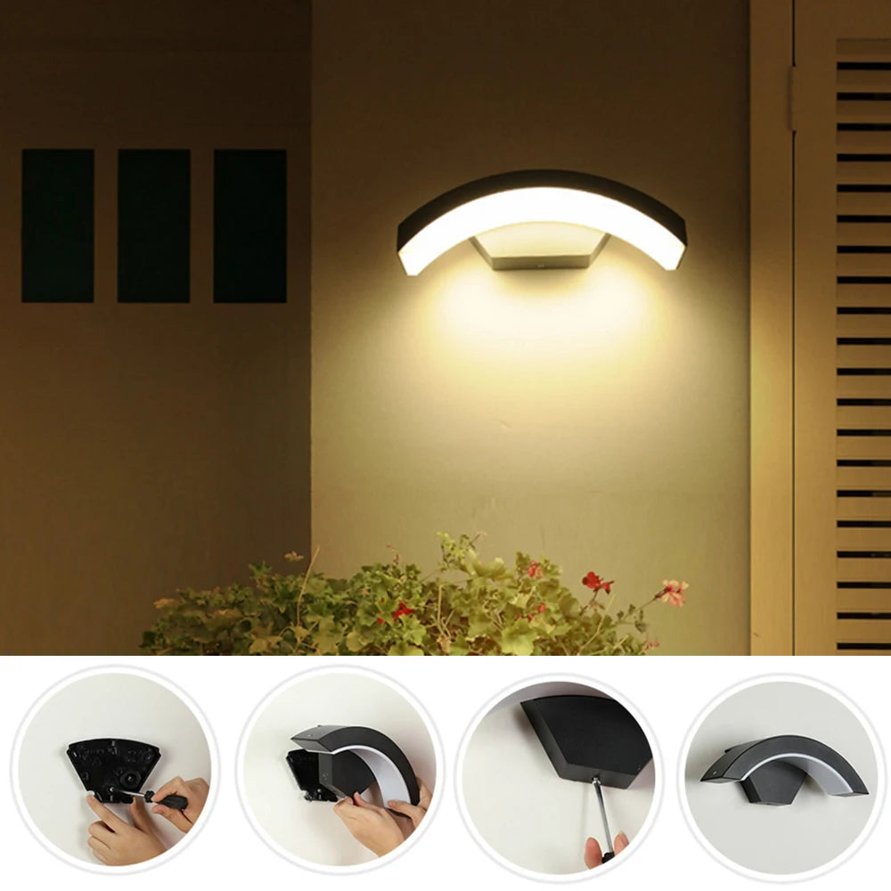 9W RGBW Smart Outdoor Wall Lamp Tuya Wifi Bluetooth App Dimmable IP65 Lighting 18W White Warm Home Street Porch LED Lights