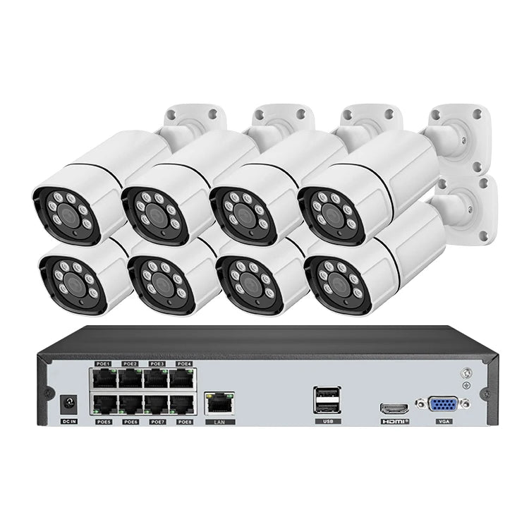 4mp 5mp 4k 8mp 8ch Security Poe Camera System Outdoor Home Poe Nvr Kit Cctv Ip Cameras Surveillance Security Camera System