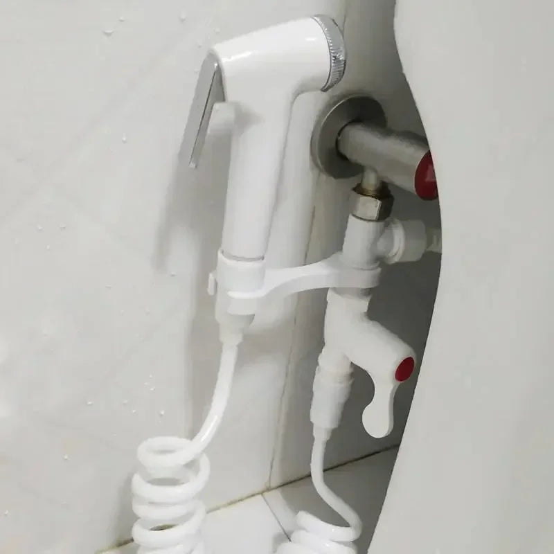ABS Portable Bidet Sprayer Set Handheld Toilet Bidet Retractable Spring Hose Adapter Free Mounting Bracket Switch Cleaning Tool