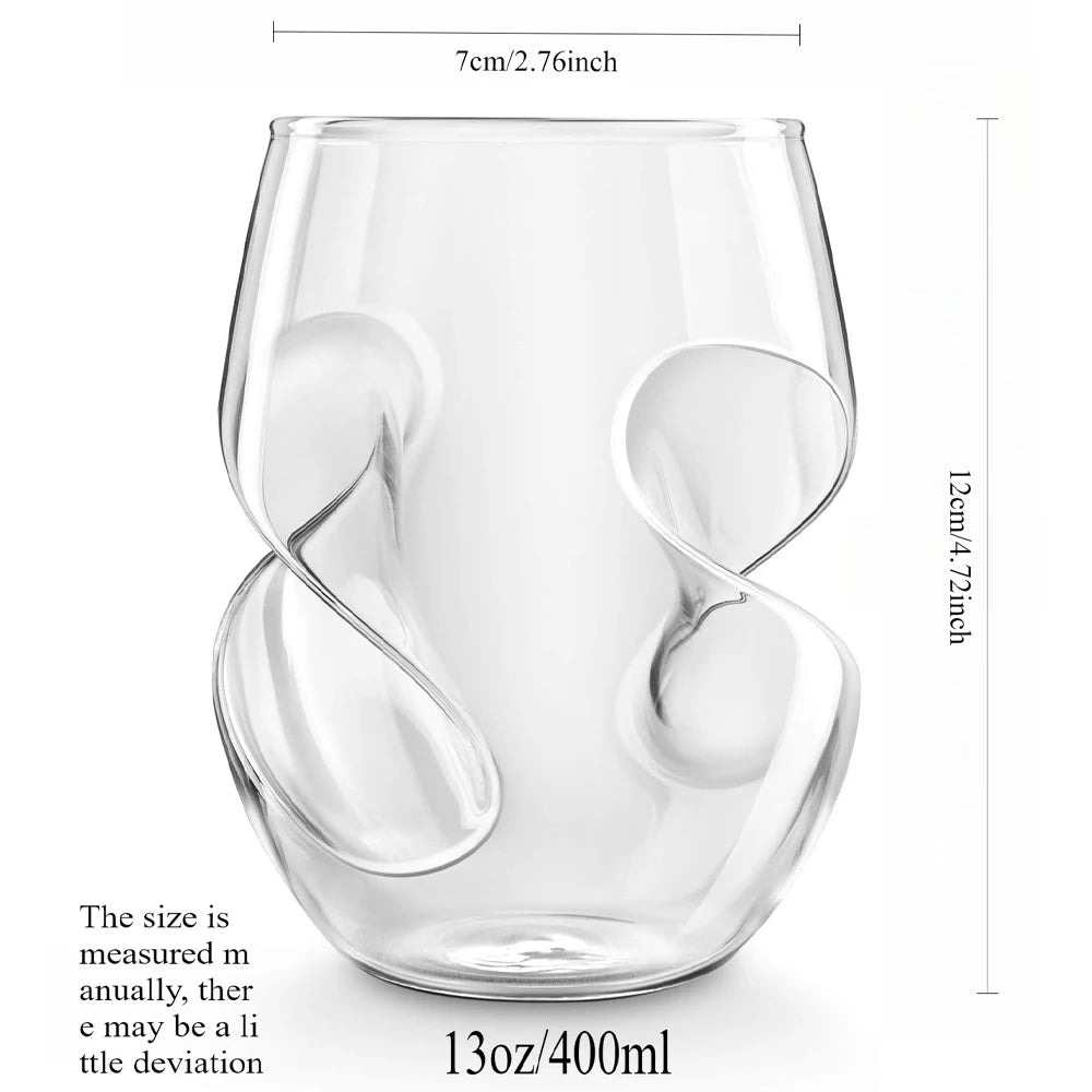 1/2/4 Piece Whiskey Glass 13oz/400ml Novelty Shape BPA Free Reusable Glass Perfect for Family Gatherings and Cocktail Parties