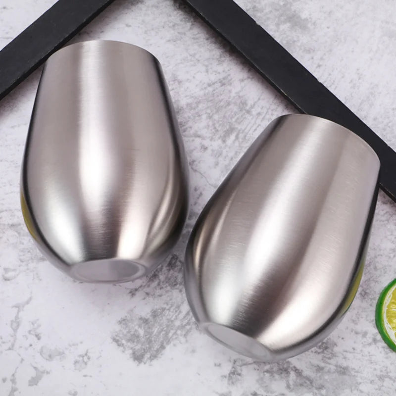 500ml Stainless Steel Beer Cup Wine Tumbler Bottomless wine glasses Cocktail Wine Glasses Big Capacity Metal Cups Camping Travel