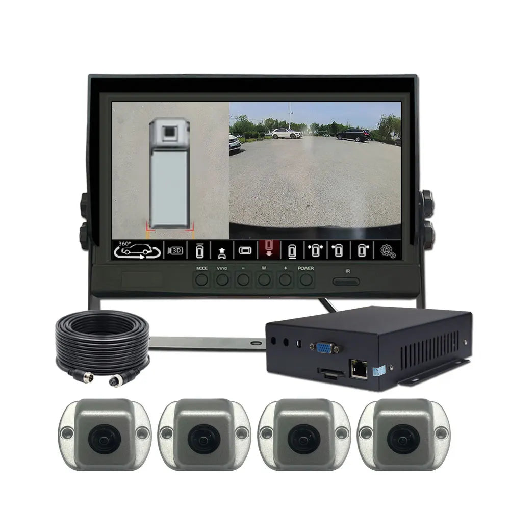 Hd 4ch Cameras 3d 360 Degree Surround Bird View Panorama Vehicle With Bsd Truck Bus Car Camera Ai System for Truck Rv Bus Camper