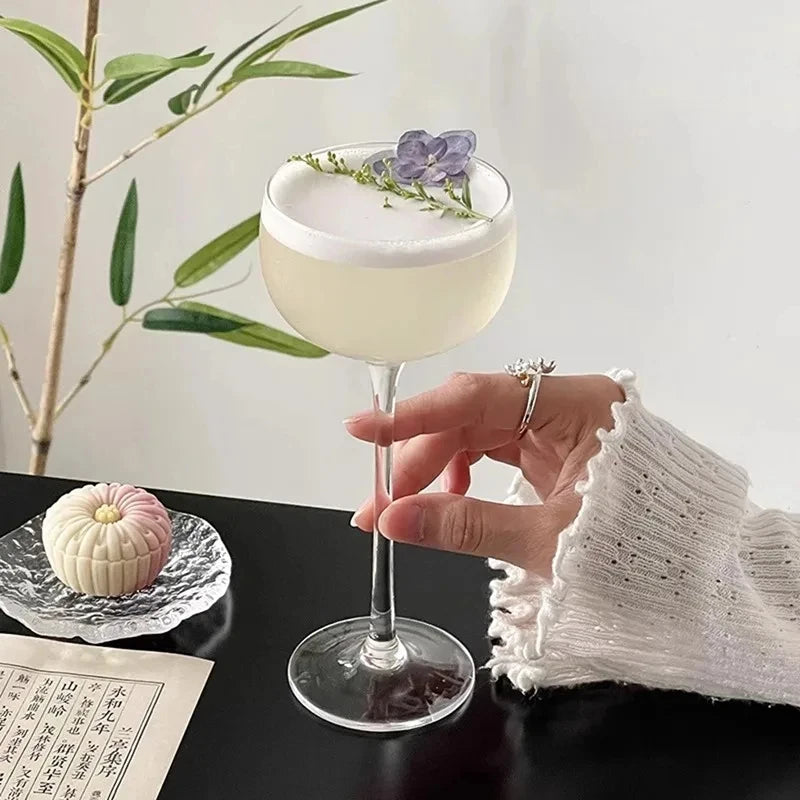 Japanese Handmade Cocktail Martini Glasses Slightly Tipsy Wine Glasses Crystal Tower Cups Goblets Tea Wine Glasses