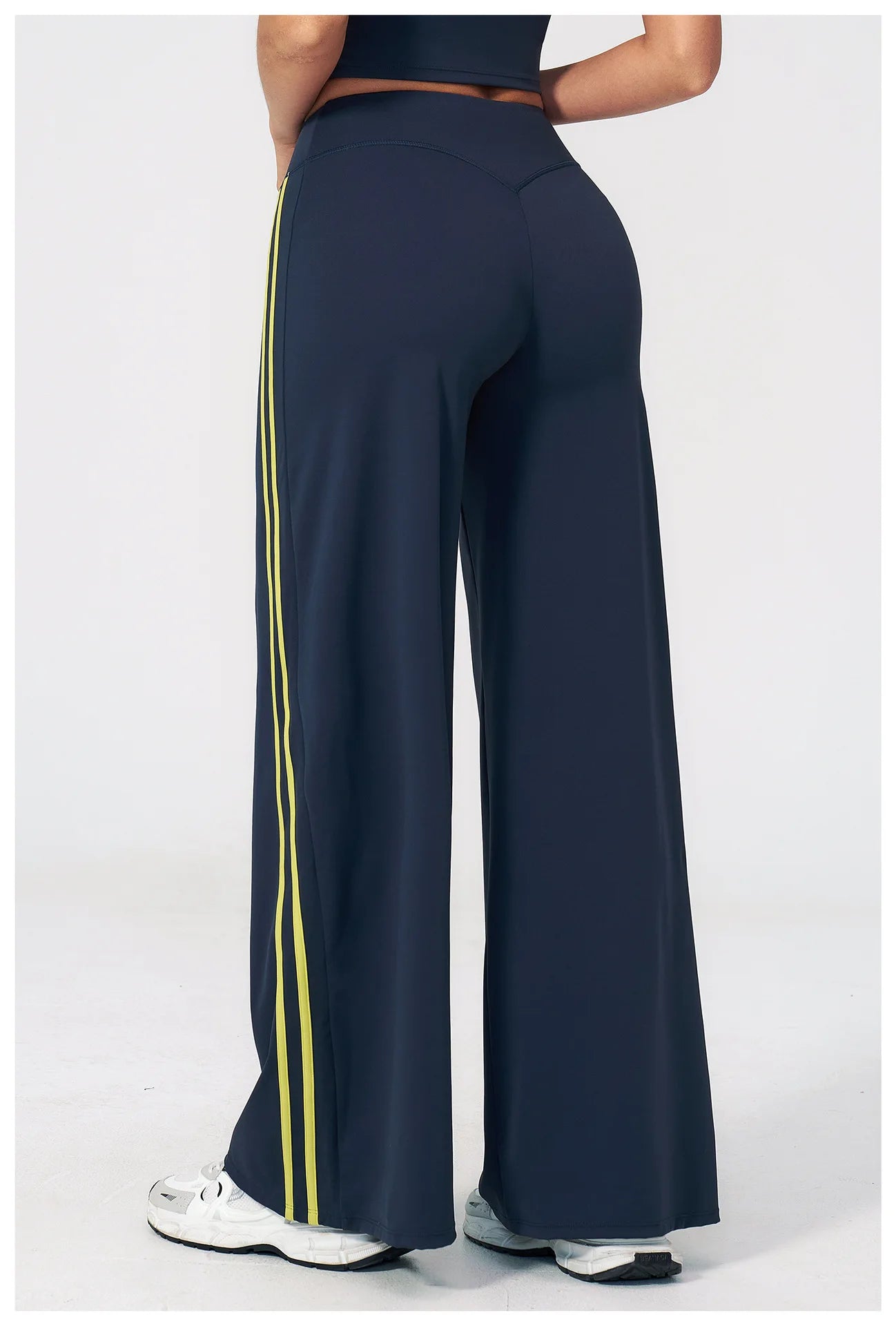 Straight Leg Bottoms Women's Mid-Waist Yoga Pants Gym Leggings Workout Leggings Naked Feel Pilates Running Sports Trousers