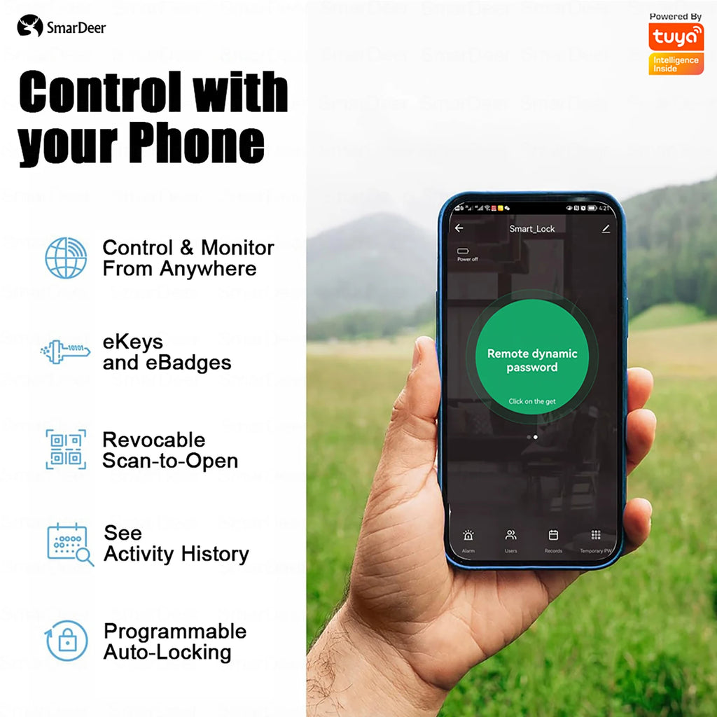 Waterproof Outdoor Smart Door Lock Fingerprint Facial Recognition Password Anti-theft Security Electronic Lock for Gate Garden