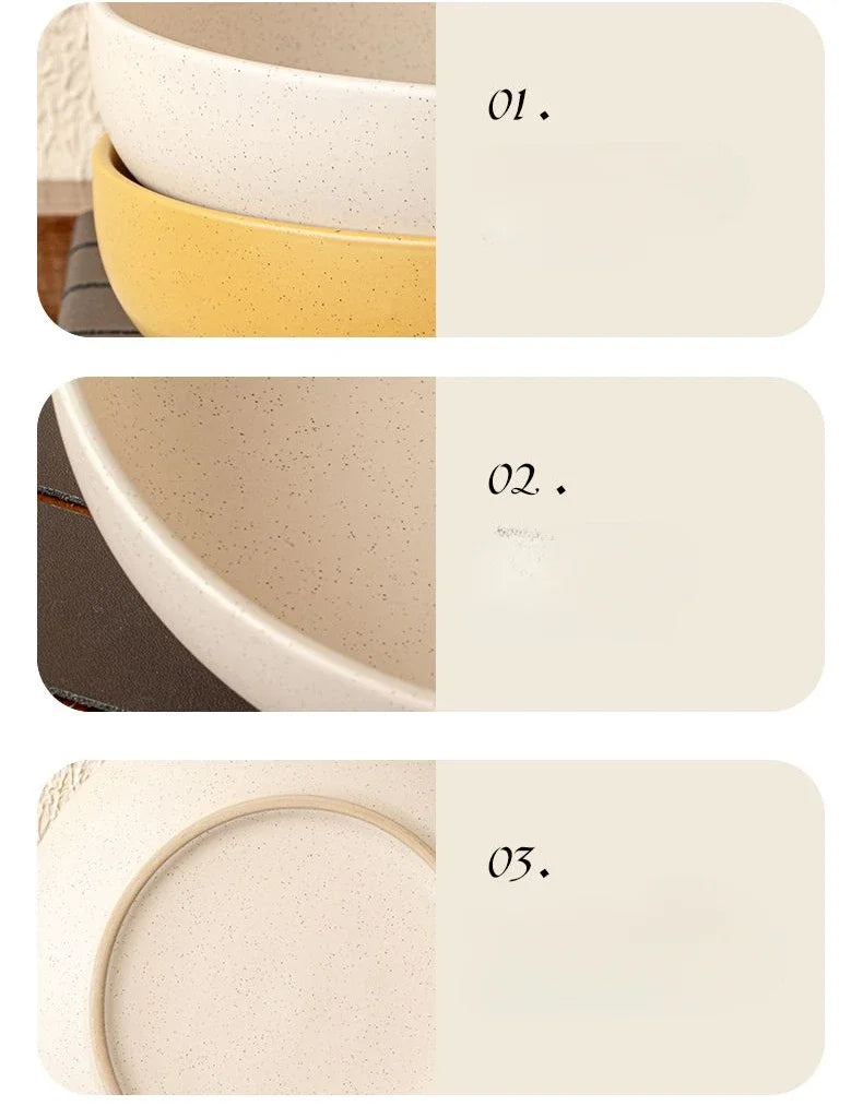 8 inches Porcelain Round Deep Bowl,Kitchen Tableware,Large Soup Salad Bowls,Dinner Plate,Microwave,Dishwasher,Safe,Dinnerware