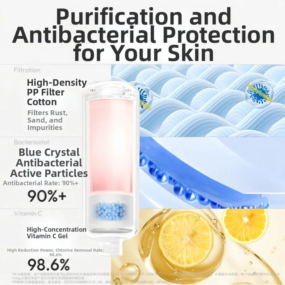 High Pressure Vitamin C Shower Head Filter Bathing Skincare Spa Grade Shower Scented Filter Impurities Anti-scaling
