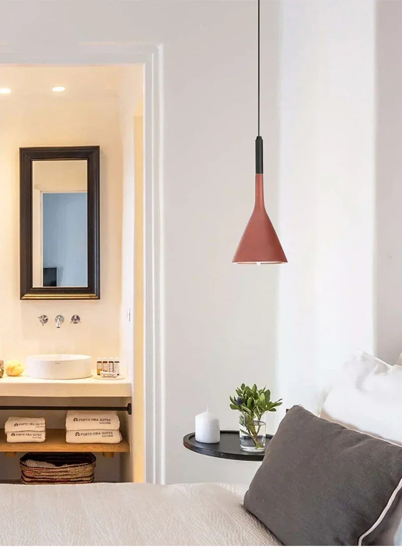 Modern LED pendant light in black and white E27 bedroom table dining room hanging light lampshade home cabinet suitable for