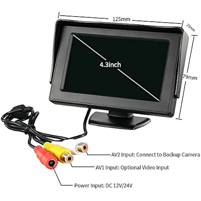 4.3 Inch Car Rear View Camera with Monitor for Vehicle Parking Universal HD Reversing Camera LCD High-definition Display Screen