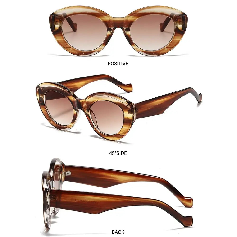 Ins Popular Retro Eyewear Oval Sun Glasses Oversized Sunglasses Sun Glasses Thick Frame
