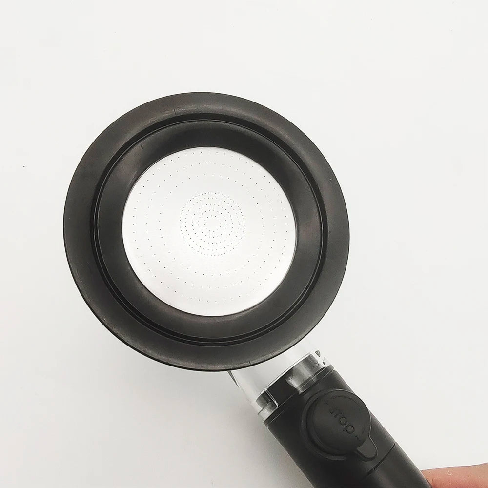 Propeller Pressurized Shower Head High Pressure With Stop Button Filter Water Saving Rainfall Showerhead Bathroom Accessories