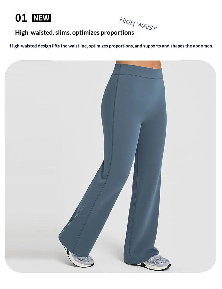 Straight-Leg Pants Ultra Soft Butter Fabric Women Mid-Waist Yoga Pants GYM Naked Feel Pilates Running Sport Trousers Yoga Pants