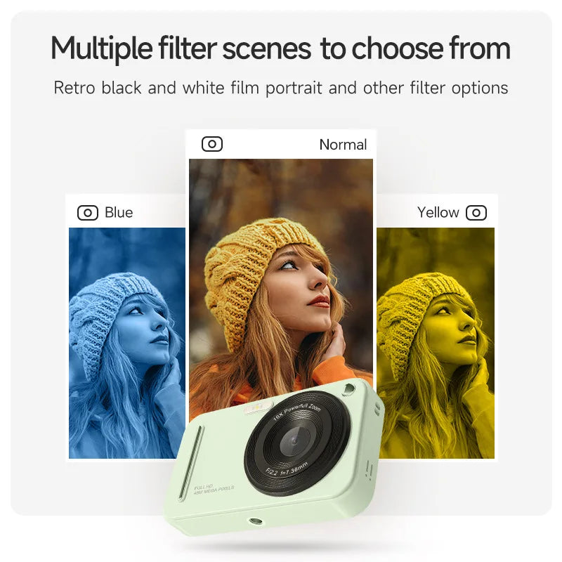 4K Digital Camera Autofocus Vlogging Camera HD 48MP with 2.4" Large Screen Camera for Photography for Kid Students Adult Gift