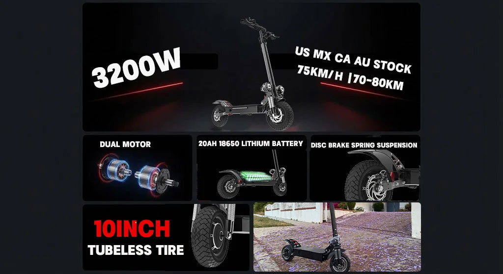 1200W-6000W SingleDual Motor Electric Scooter Adults 72V 60V 52V 48V Off Road Winter Snow Anti-Slip Foldable E-Scooter