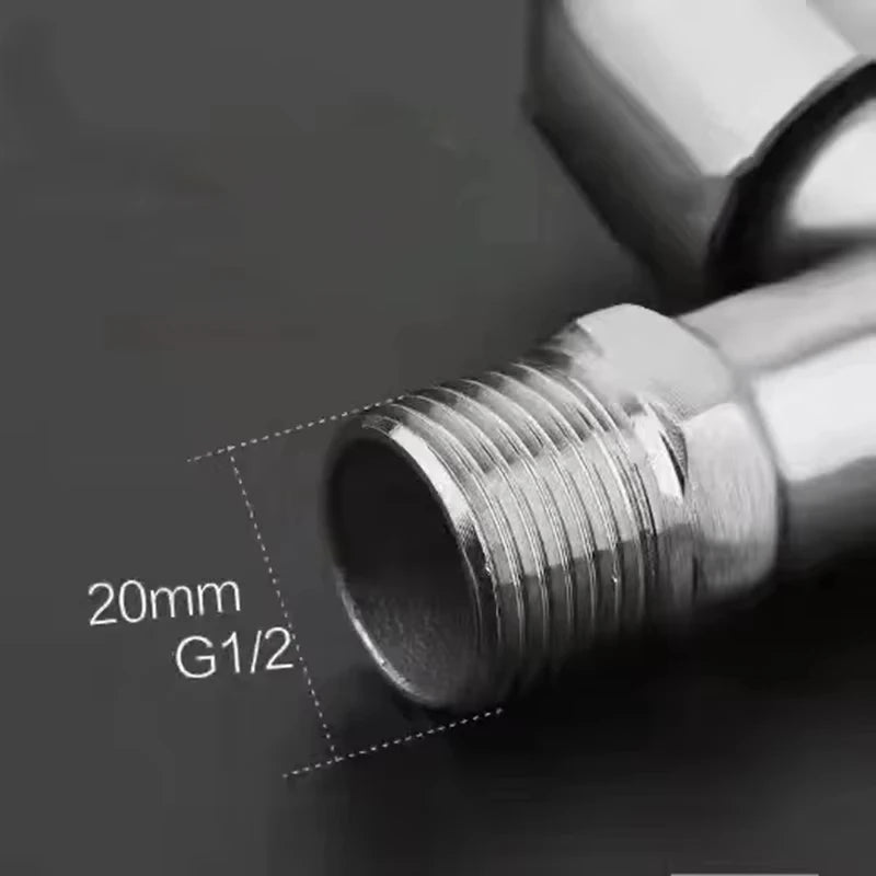 Stainless Steel Double Outlet Faucet Dual Control Water Tap 1/2 Inch Bidet Bathroom Accessory One in Two out Tap