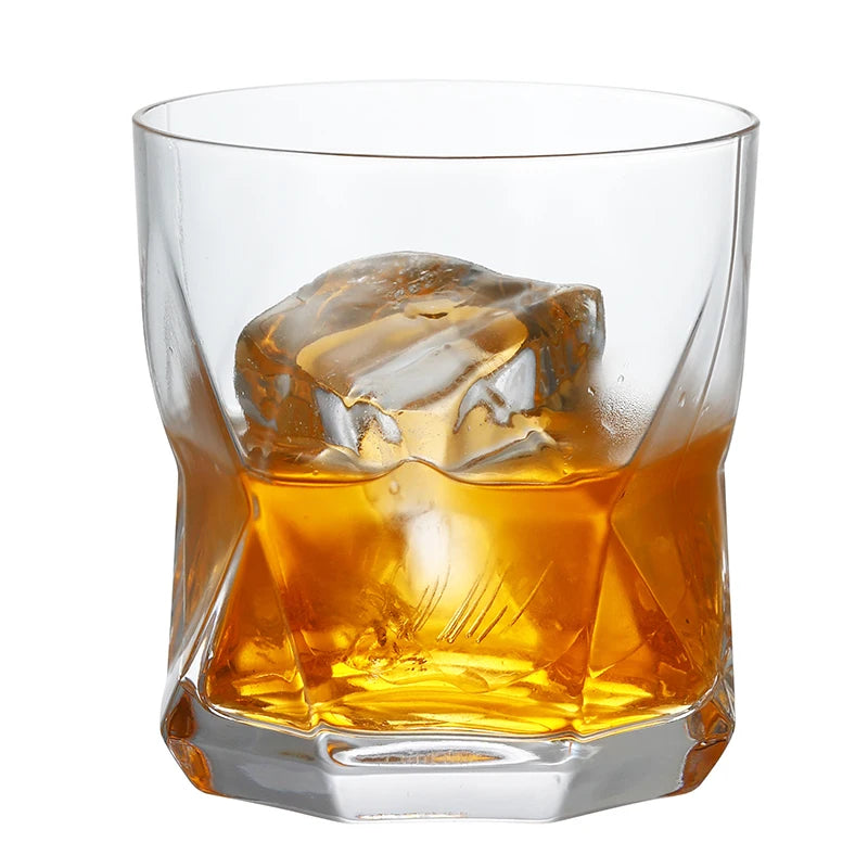 4PCS Fashion Whiskey Glasses, Scotch Whisky, Bourbon, Cocktails, RUM, Durable Whiskey Glasses