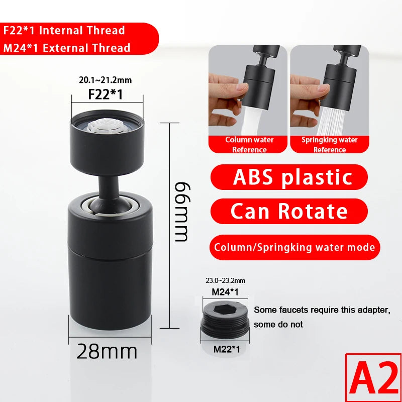 Adjustable 360 Swivel Water Saving  Brass Faucet Adapter 18/20/22/24mm 360 Degree Swivel Aerator Female Or Male Thread Accessory