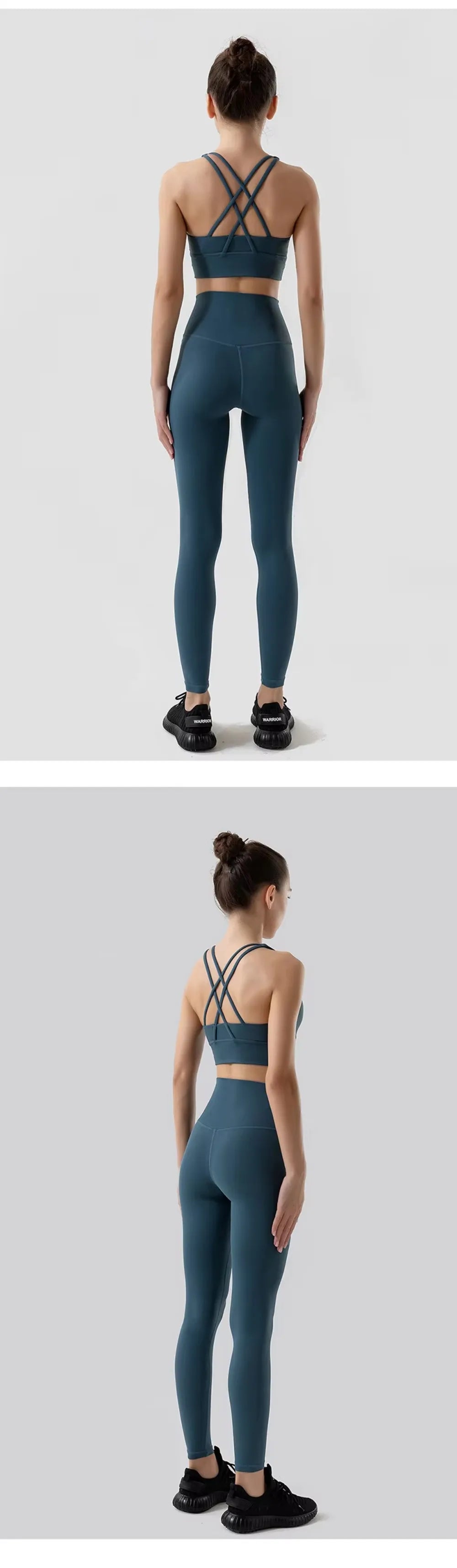 Women's 2 Piece Sports Set - High Waist Booty-Lifting Leggings with Back Pocket & Sports Bra Yoga/Gym/Running Workout Outfit