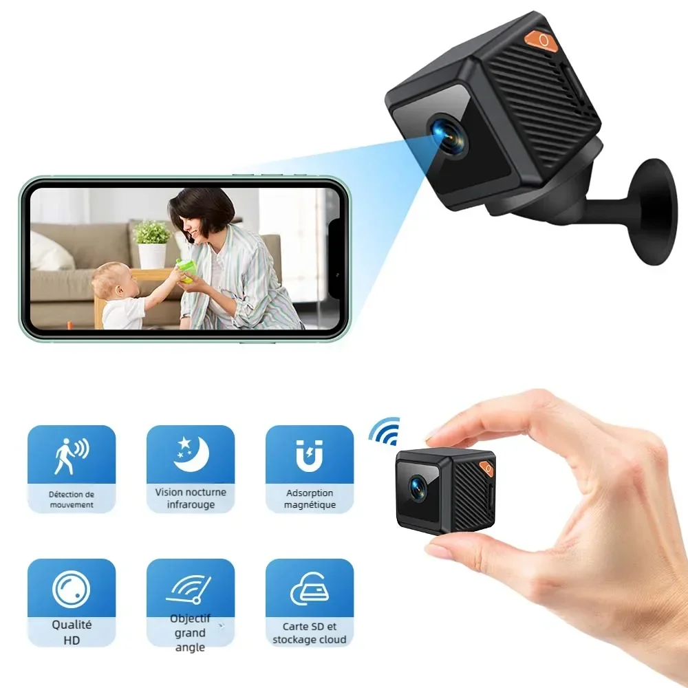 W02 1080P Mini Security Protection Home Night Vision Surveillance Outdoor Camping WIFI Subminiature Smart Home Camera Cctv Video