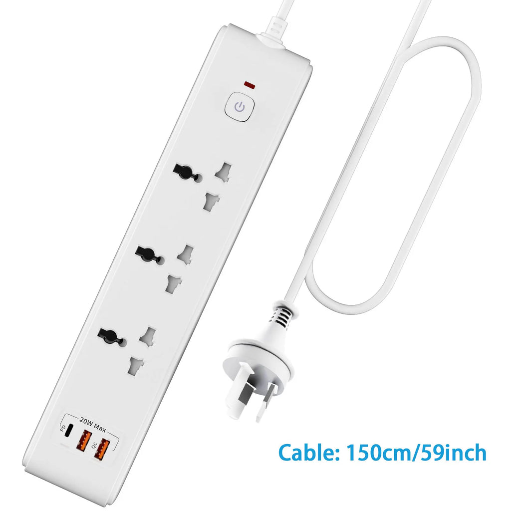 1pc white AU Wall mounted power socket extension with USB PD 20W fast charging Safety door design Suitable for home office use