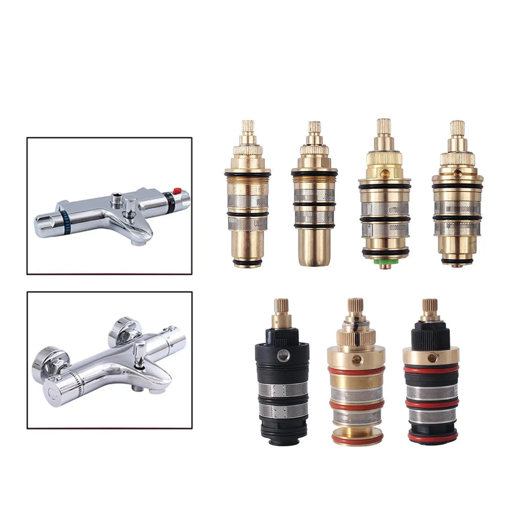 Disc Cartridges Bathroom 20-90 °C Laundry Drip Resistant Kitchen Tap Brass Quarter Turn Home Improvement Thermostatic Cartridge