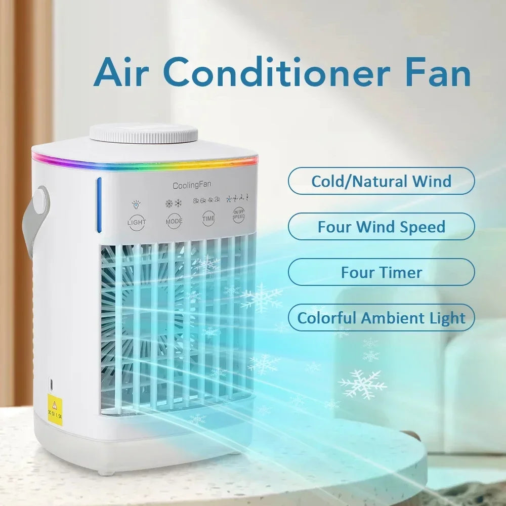 Desktop Air Conditioner Fan Small Air Cooling Machine Small Air Conditioner Household Water Cooling Summer Dormitory Artifac Car