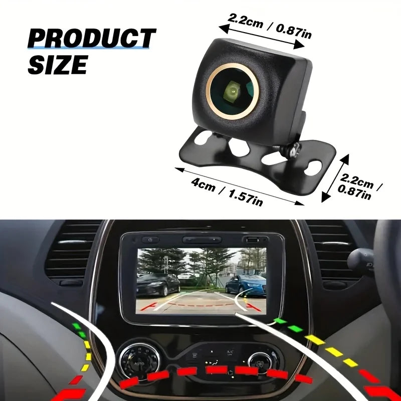 HD Backup Camera with Dynamic Trajectory Guide Lines, Full Color Night Vision Wide Angle Fisheye Lens for SUV, Truck, RV, Camper
